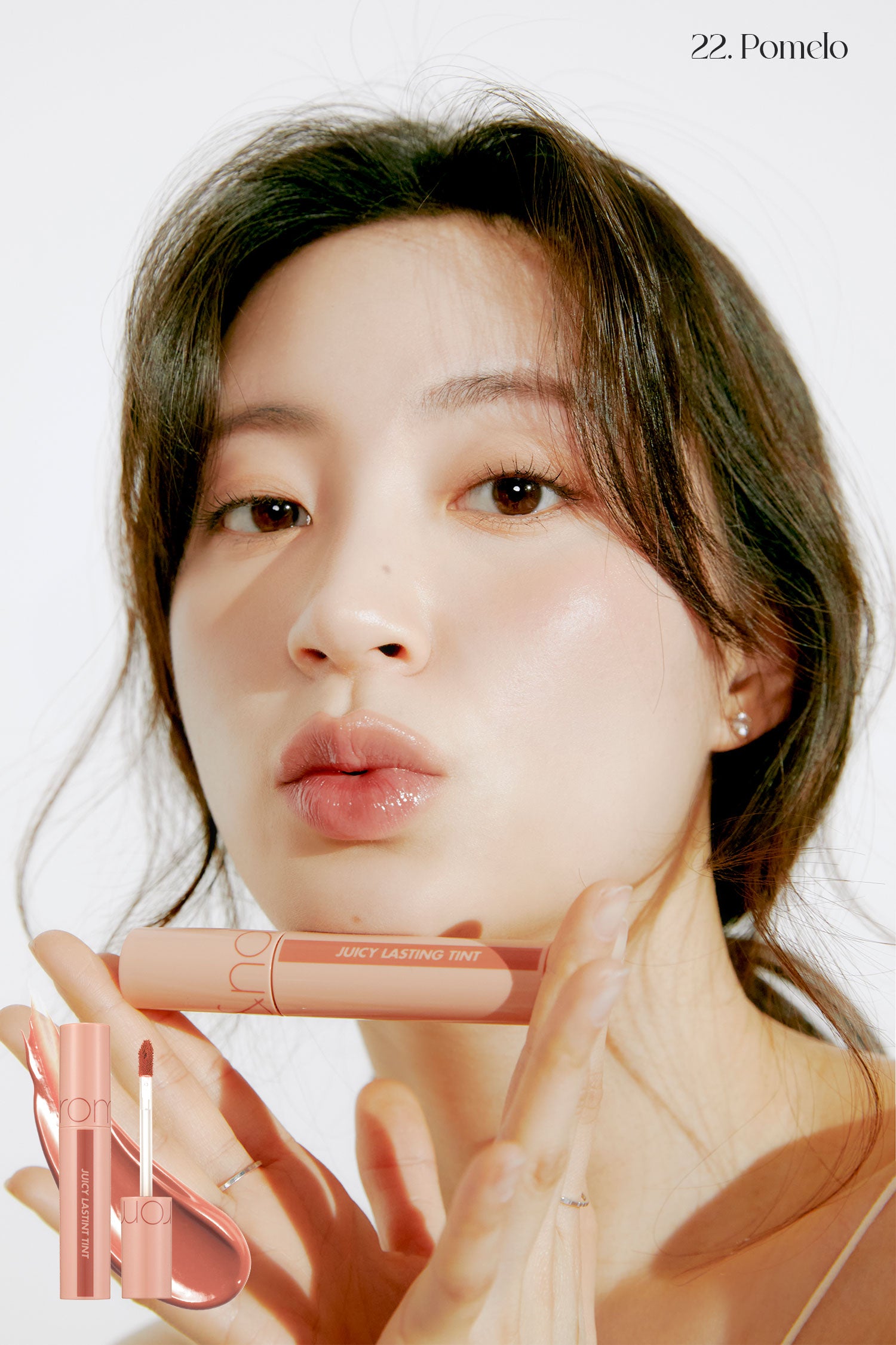 rom&nd, romand, juicy lasting, juicy lasting tint, glossy lip tint, pomelo skin, nucadamia, peeling andoo, bare grape