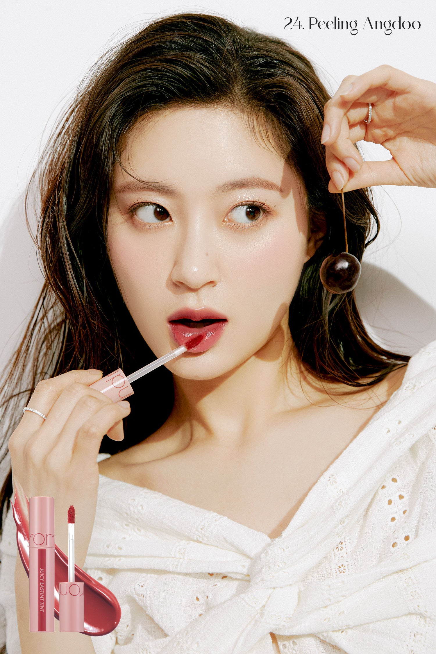 rom&nd, romand, juicy lasting, juicy lasting tint, glossy lip tint, pomelo skin, nucadamia, peeling andoo, bare grape