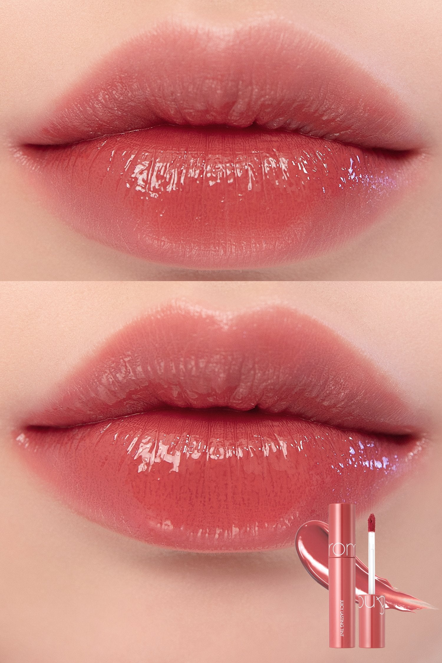 rom&nd, romand, juicy lasting, glossy lip tint, nudy peanut, pink pumpkin, cherry bomb, eat dotori