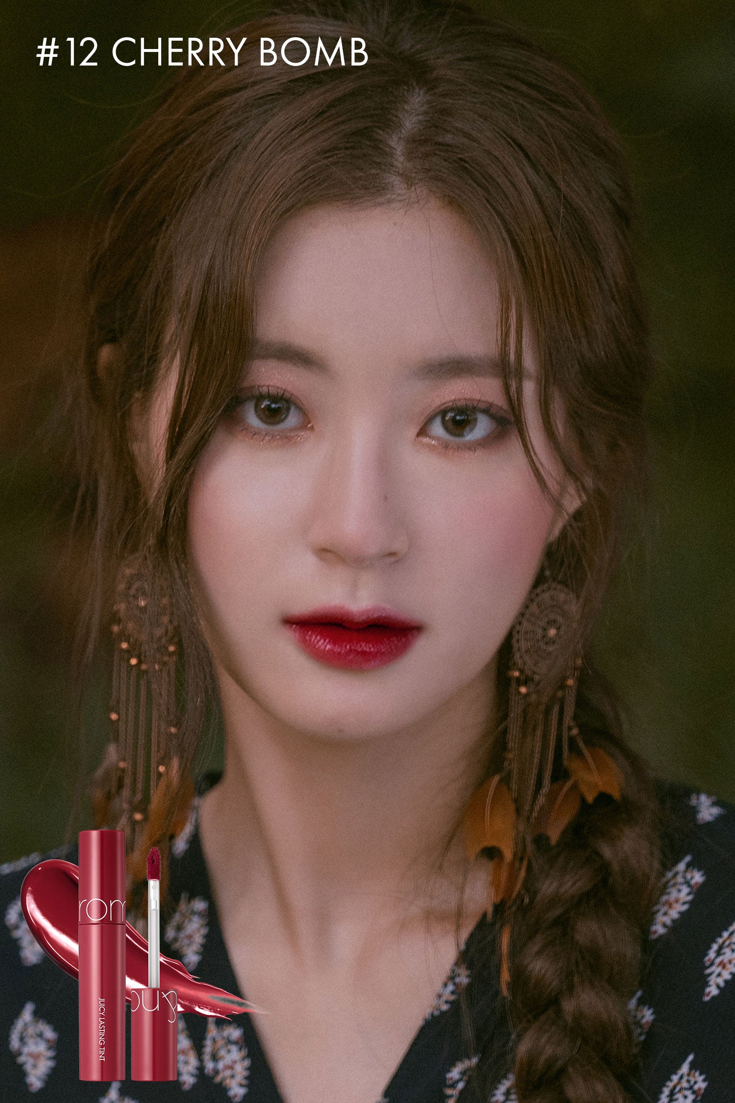 rom&nd, romand, juicy lasting, glossy lip tint, nudy peanut, pink pumpkin, cherry bomb, eat dotori